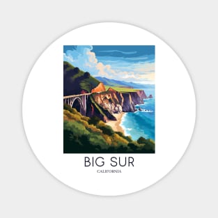 A Pop Art Travel Print of Big Sur - California - US Magnet